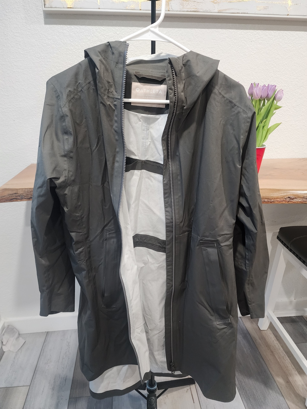 Athleta Women’s Green Hooded Raincoat